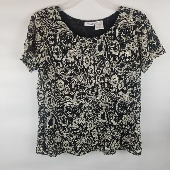 EAST 5TH SHIRT SLEEVE BLACK WHITE TOP. AT-LARGE. - Picture 7 of 16